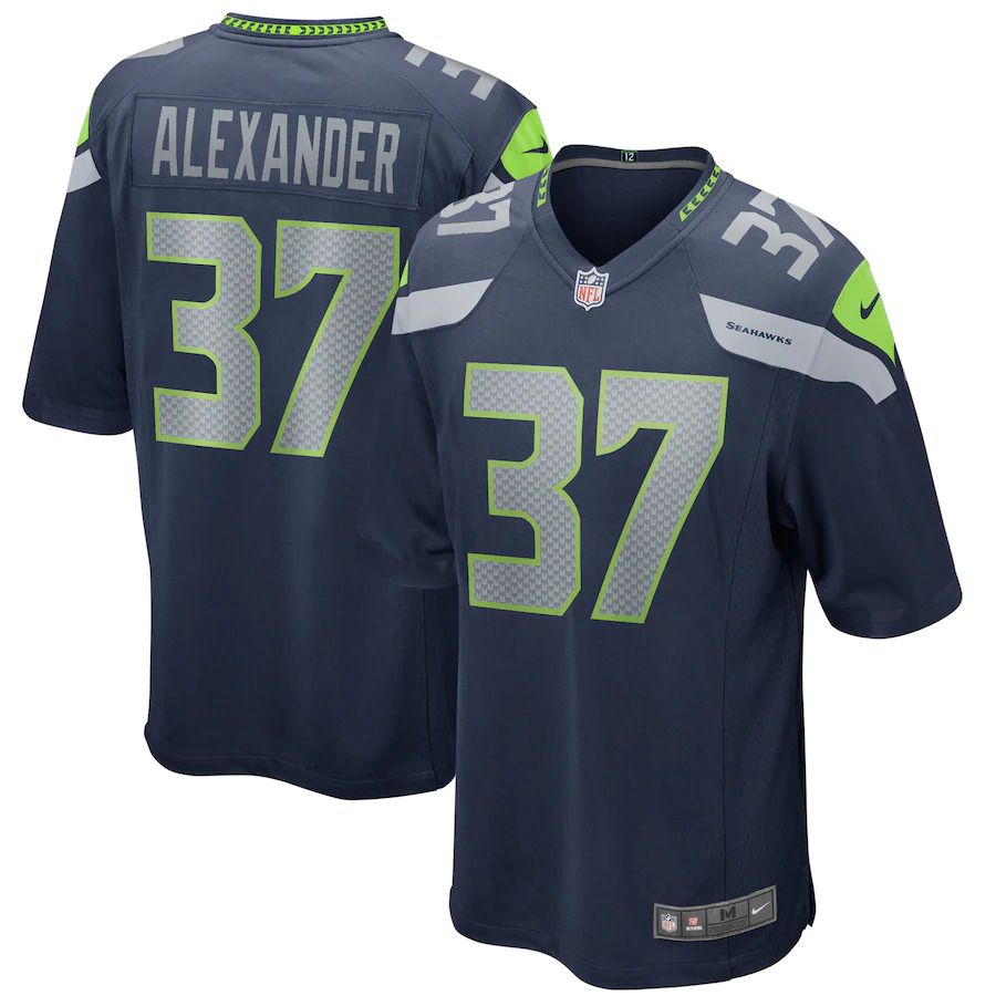 Men Seattle Seahawks 37 Shaun Alexander Nike College Navy Game Retired Player NFL Jersey